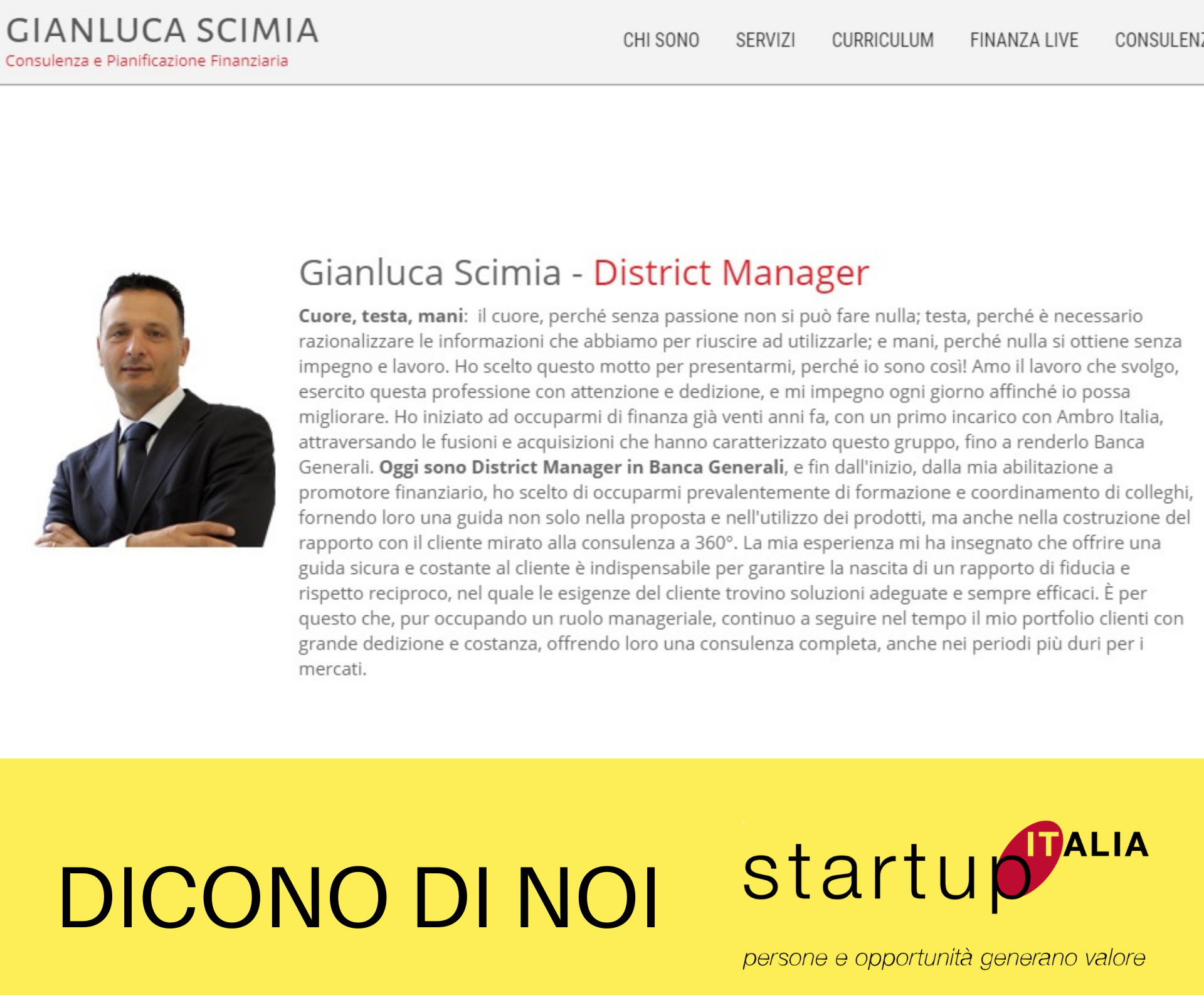 referenze Startup Italia - Gianluca Scimia